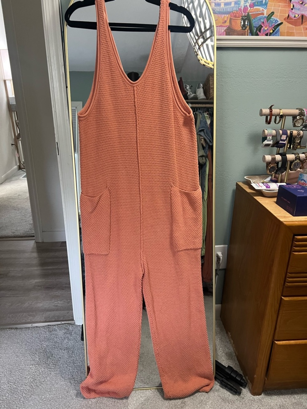 Free people crochet knit jumpsuit